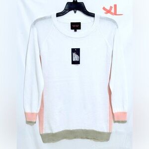 White and Pink Sweater - XL